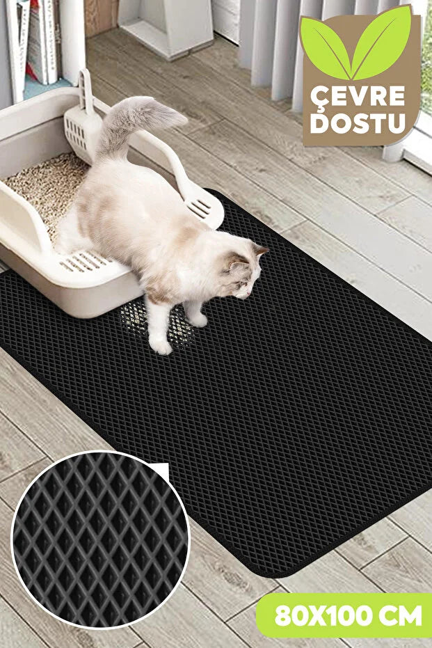 PatiPaspası™ Hücreli Kedi Tuvaleti Önü Paspası | Çift Katmanlı Kedi Kumu Toplama Matı
