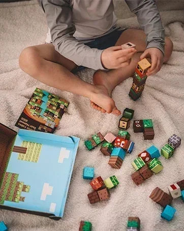 Magnetic Building Blocks Mine World Magnet Cube Set for Boy Girl Kid Age 3+ DIY Model Children Stem STEM Sensory Toy Gift