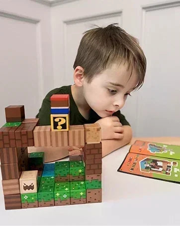 Magnetic Building Blocks Mine World Magnet Cube Set for Boy Girl Kid Age 3+ DIY Model Children Stem STEM Sensory Toy Gift