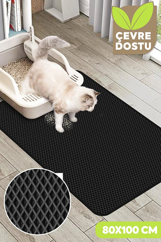 PatiPaspası™ Hücreli Kedi Tuvaleti Önü Paspası | Çift Katmanlı Kedi Kumu Toplama Matı