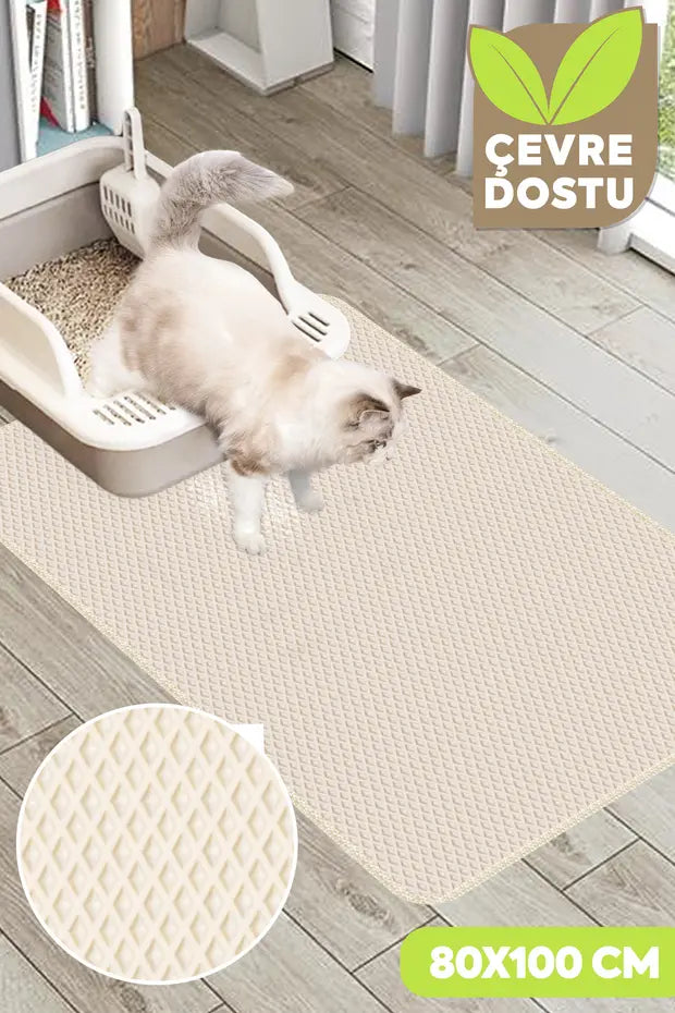 PatiPaspası™ Hücreli Kedi Tuvaleti Önü Paspası | Çift Katmanlı Kedi Kumu Toplama Matı