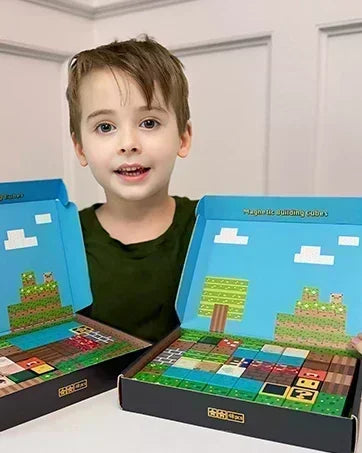 Magnetic Building Blocks Mine World Magnet Cube Set for Boy Girl Kid Age 3+ DIY Model Children Stem STEM Sensory Toy Gift